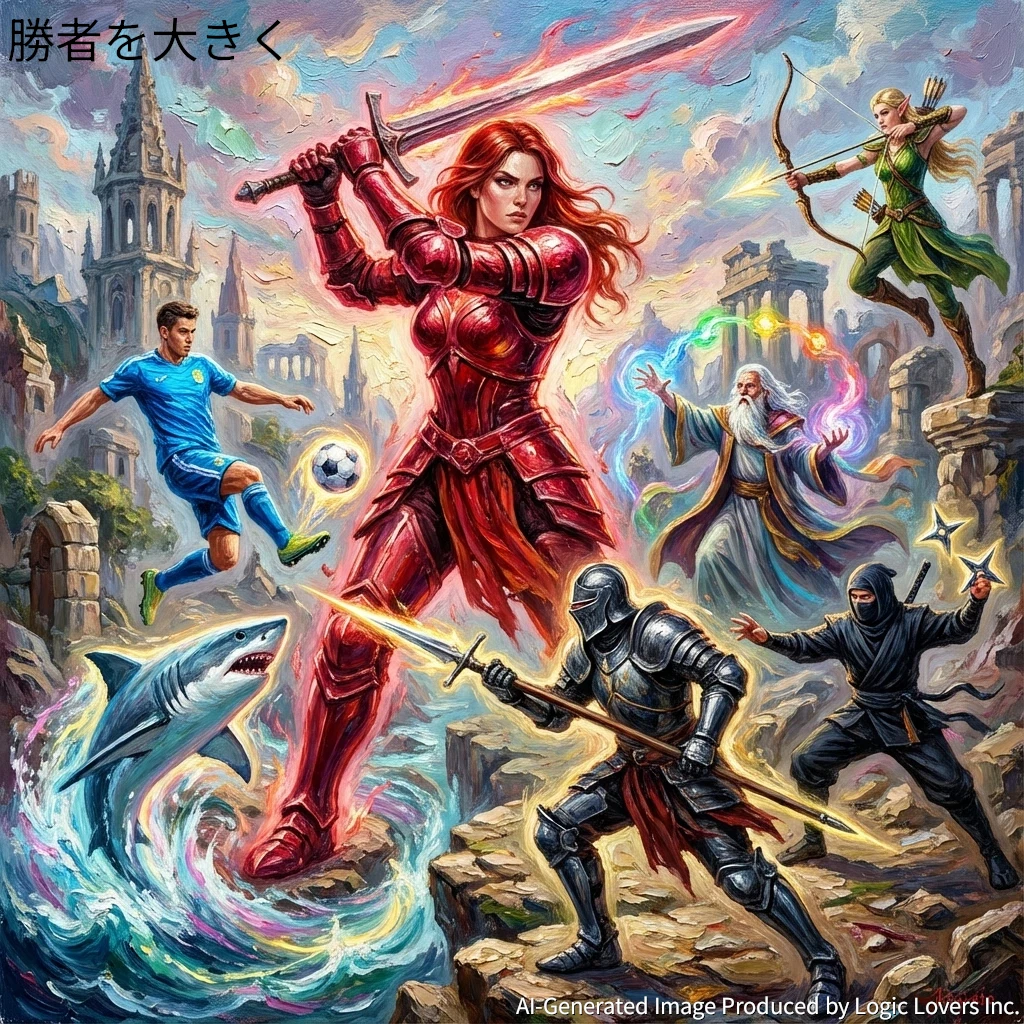 【技術解説】Geminiの画像生成は網羅性が武器！説明資料化を防ぎエンタメへ誘導するプロンプト術【キャラAIバトルロイヤル】 極端な指示で主人公を圧倒的に大きく